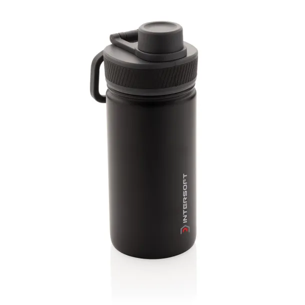  Vacuum stainless steel bottle with sports lid 550ml - XD Collection Black