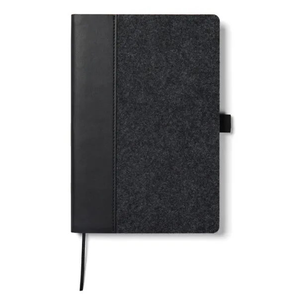  VINGA Albon GRS recycled felt notebook - Vinga Crna 