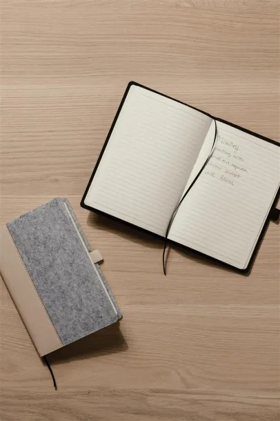  VINGA Albon GRS recycled felt notebook - Vinga black 