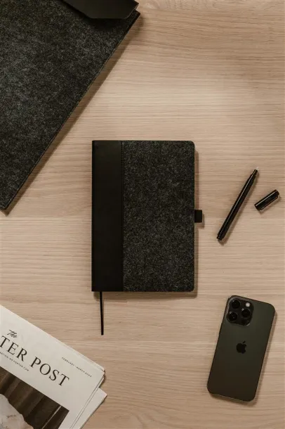  VINGA Albon GRS recycled felt notebook - Vinga Crna 