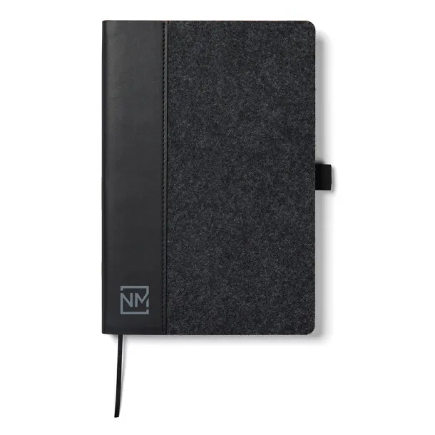  VINGA Albon GRS recycled felt notebook - Vinga Crna 