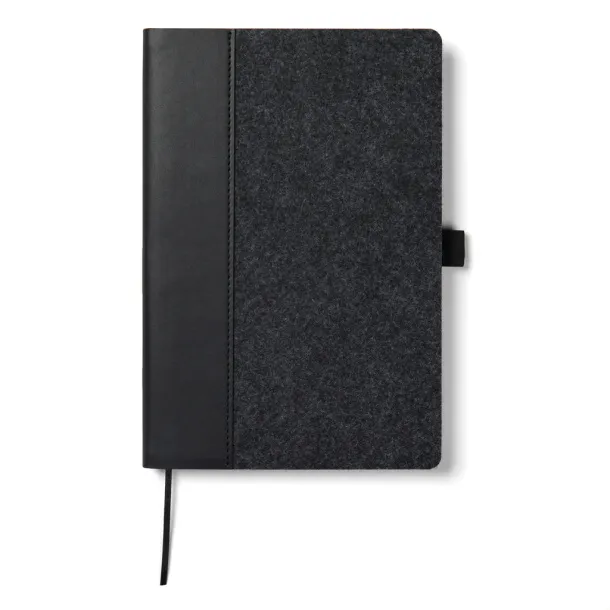  VINGA Albon GRS recycled felt notebook - Vinga black 