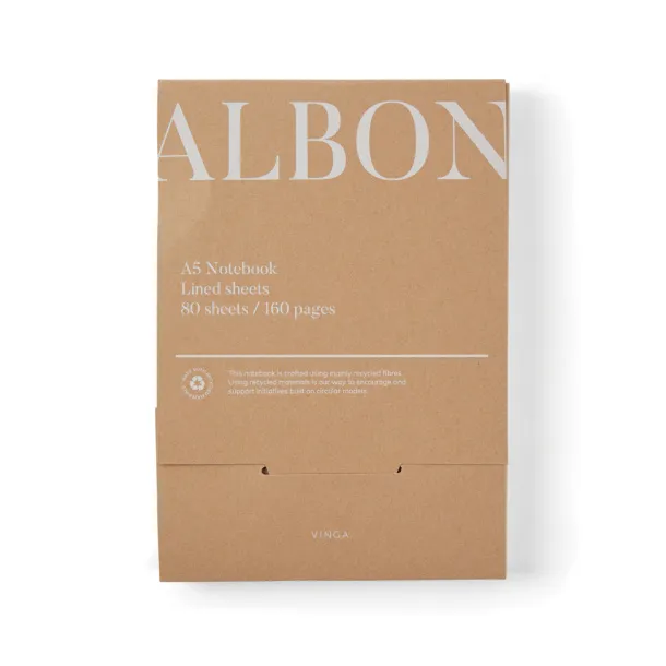  VINGA Albon GRS recycled felt notebook - Vinga black 