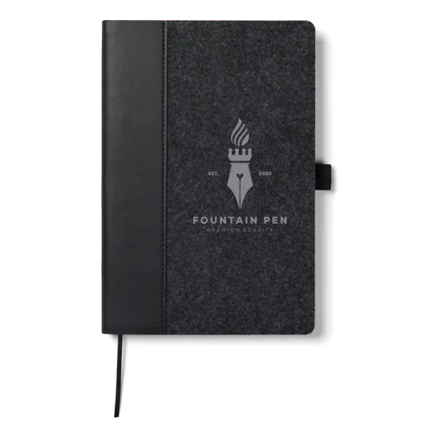  VINGA Albon GRS recycled felt notebook - Vinga black 