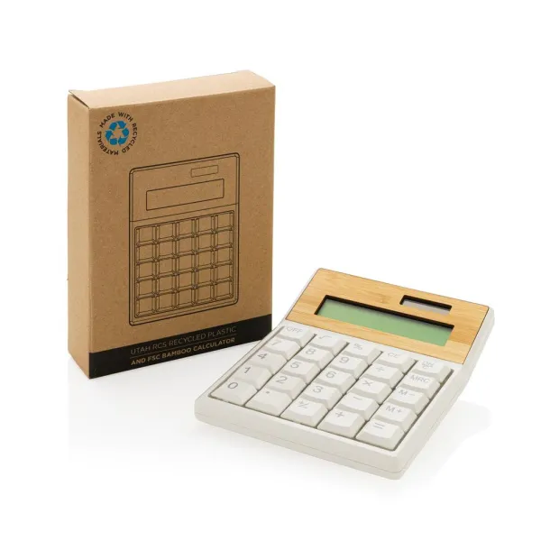  Utah RCS recycled plastic and FSC® bamboo calculator - XD Collection Brown 