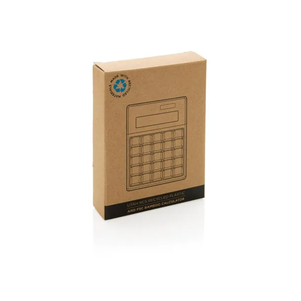  Utah RCS recycled plastic and FSC® bamboo calculator - XD Collection Brown 