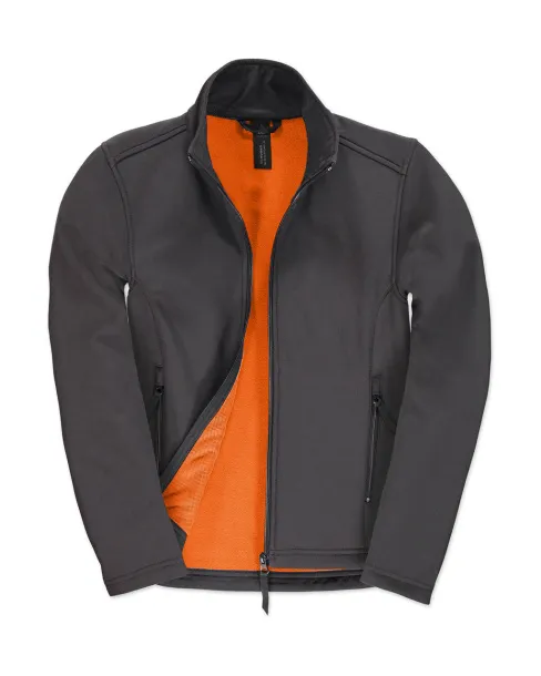  ID.701/women Softshell Jacket - B&C Outerwear Tamno siva Neon Orange