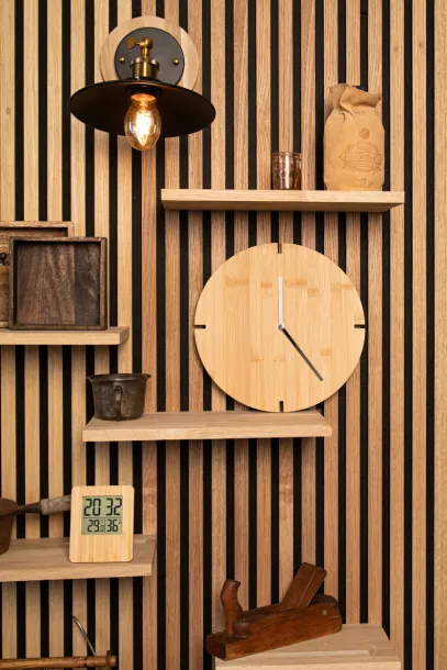 Tokei bamboo wall clock Natural