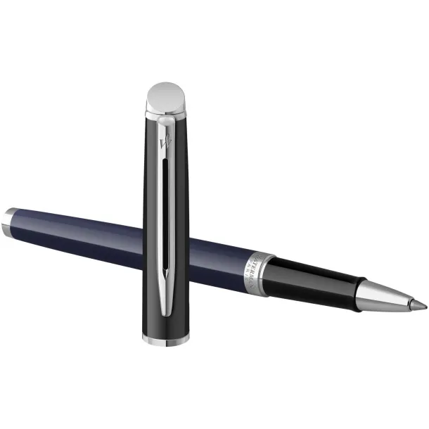 Hemisphere colour blocking rollerball pen with palladium trim (black ink) - Waterman Blue Crna