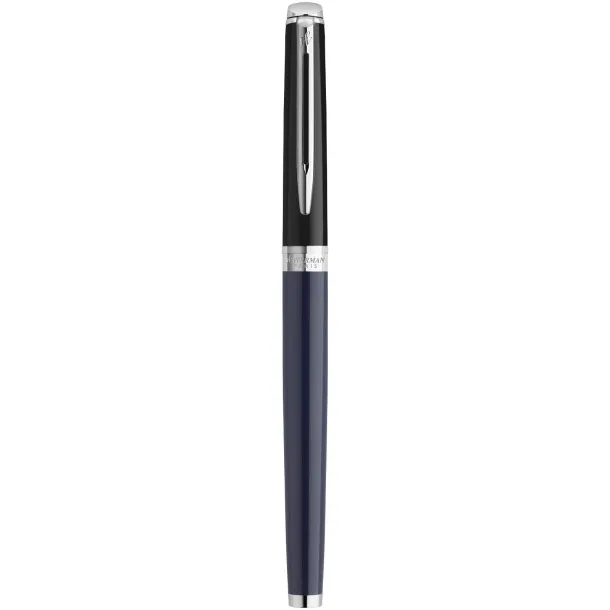 Hemisphere colour blocking rollerball pen with palladium trim (black ink) - Waterman Blue Solid black