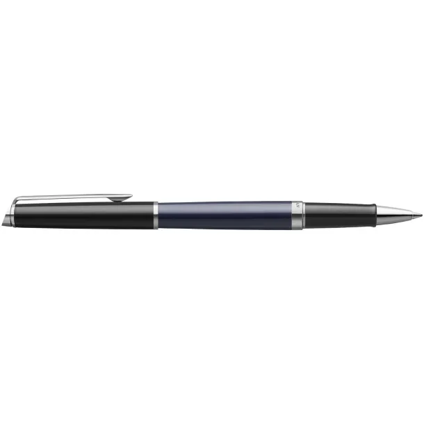 Hemisphere colour blocking rollerball pen with palladium trim (black ink) - Waterman Blue Solid black