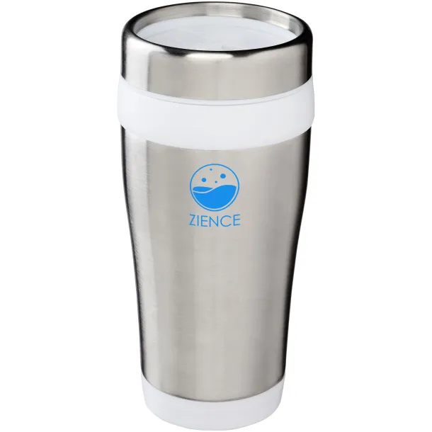 Elwood 410 ml insulated tumbler Silver White