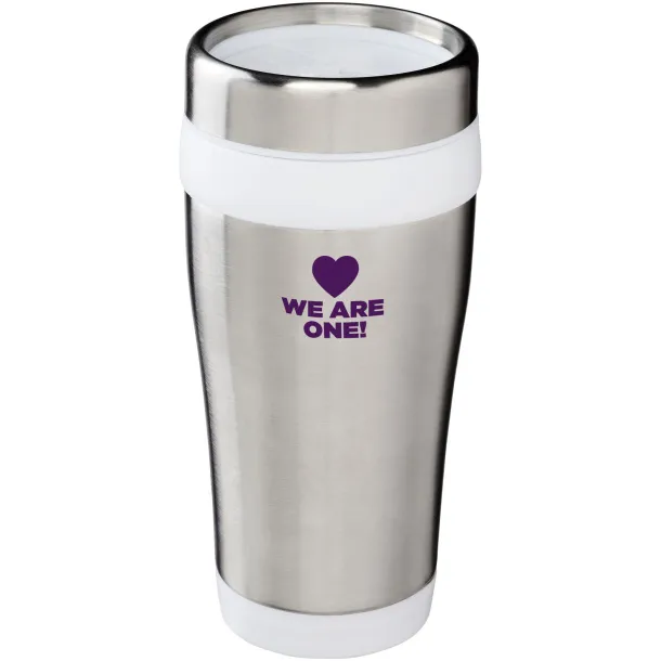 Elwood 410 ml insulated tumbler Silver White