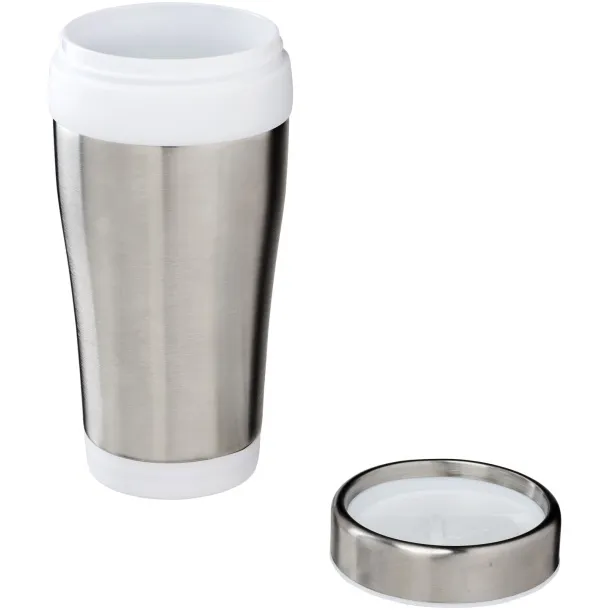 Elwood 410 ml insulated tumbler Silver White