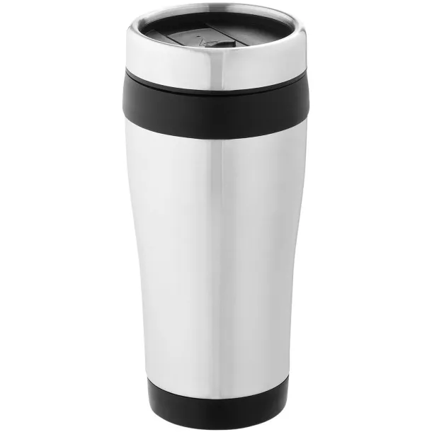 Elwood 410 ml insulated tumbler Silver Solid black