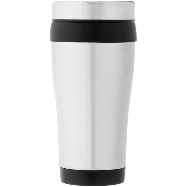 Elwood 410 ml insulated tumbler Silver Solid black