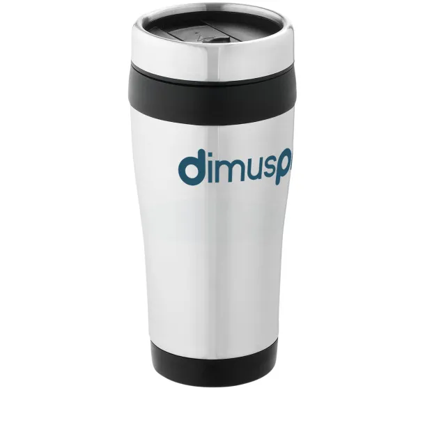 Elwood 410 ml insulated tumbler Silver Solid black