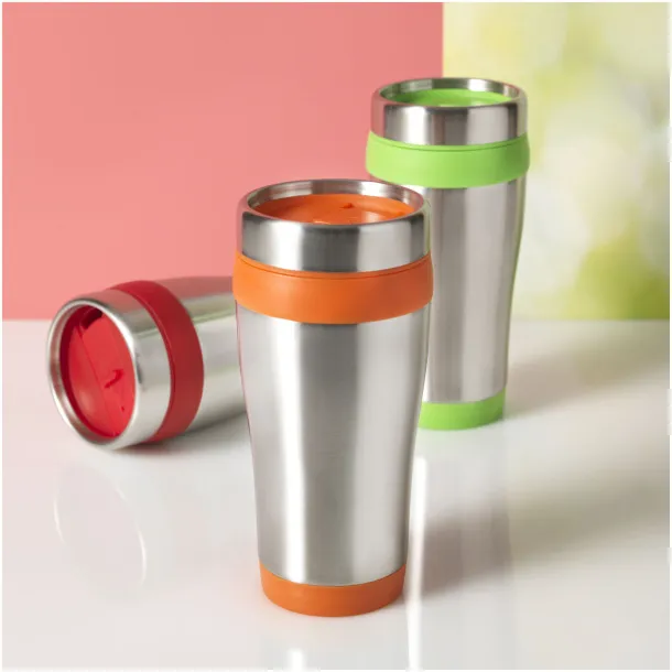 Elwood 410 ml insulated tumbler Silver Red