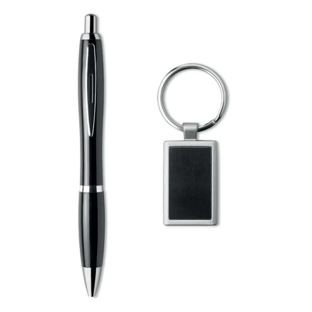 KELLY Ball pen and key ring set Black