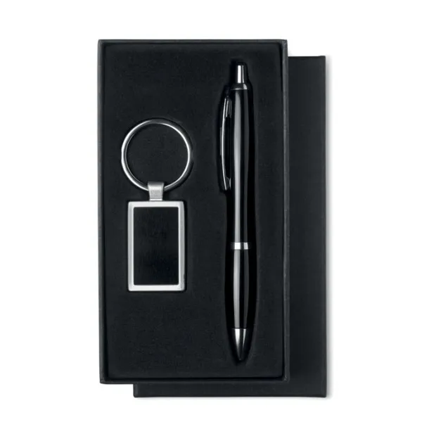 KELLY Ball pen and key ring set Black