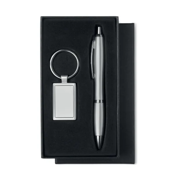 KELLY Ball pen and key ring set Matt Silver