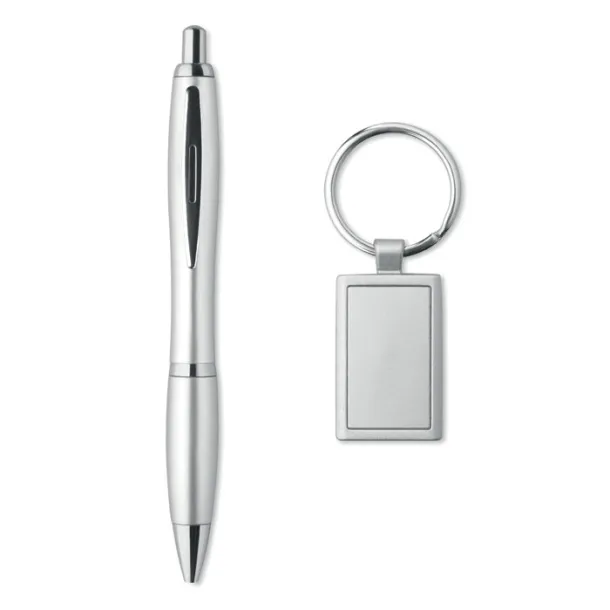 KELLY Ball pen and key ring set Matt Silver