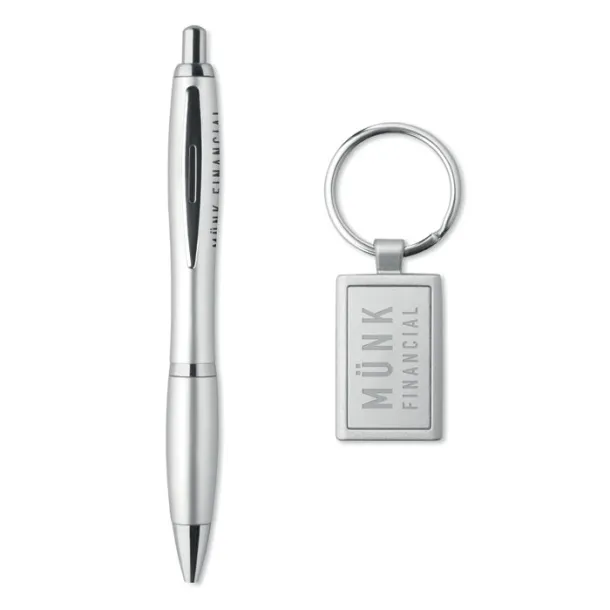 KELLY Ball pen and key ring set Matt Silver