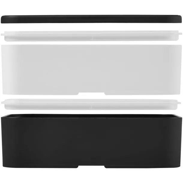 MIYO double layer lunch box Solid black White