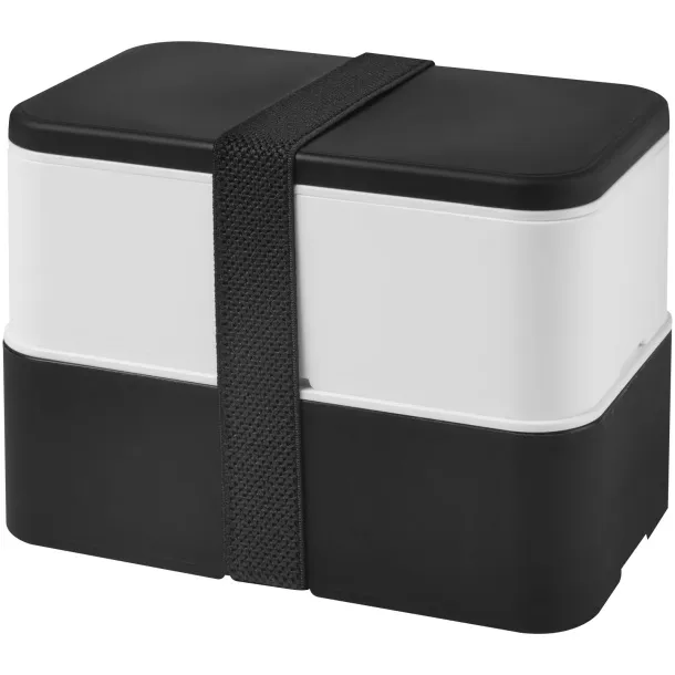 MIYO double layer lunch box Solid black White