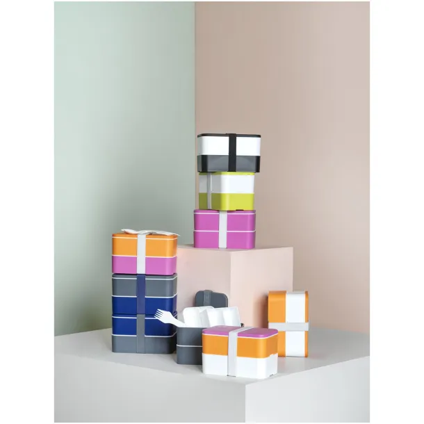 MIYO dvoslojna kutija za ručak Crna Bijela