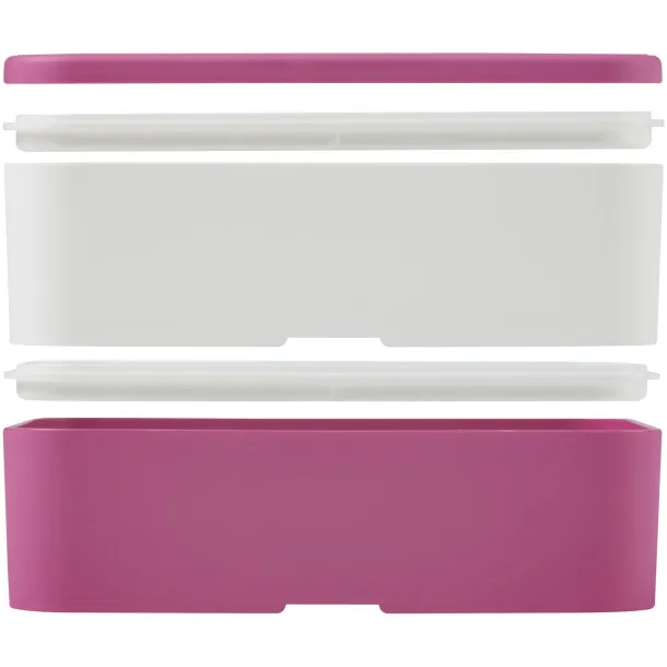 MIYO double layer lunch box Transparent pink White