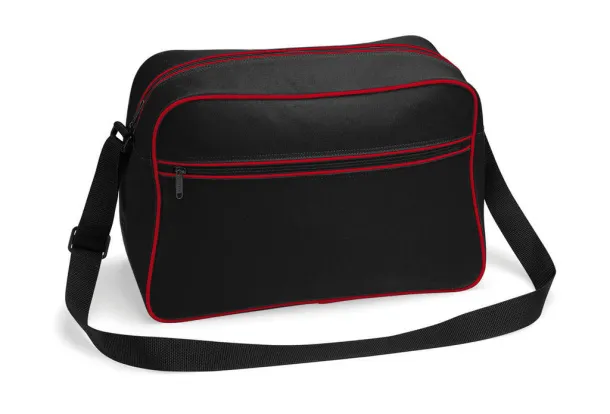  Retro Shoulder Bag - Bagbase Black Classic Red