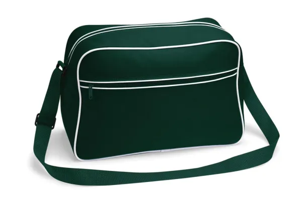  Retro Shoulder Bag - Bagbase Bottle Green Bijela