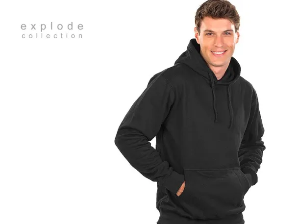 CHAMP Unisex hoodica s kapuljačom, 280g/m2 - EXPLODE Crna