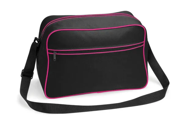  Retro Shoulder Bag - Bagbase Black Fuchsia