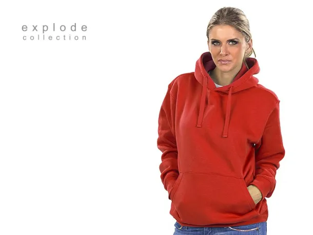 CHAMP hooded sweatshirt with kangaroo pocket - EXPLODE Red