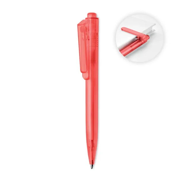 RENEWED RPET push button rotating pen transparent red