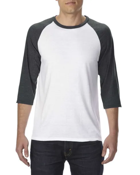  Majica s 3/4 raglan rukavima - Anvil Bijela Iron Grey