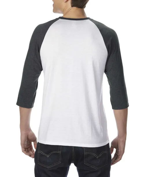  ADULT TRI-BLEND ¾ SLEEVE RAGLAN TEE - Anvil White Dark Heather