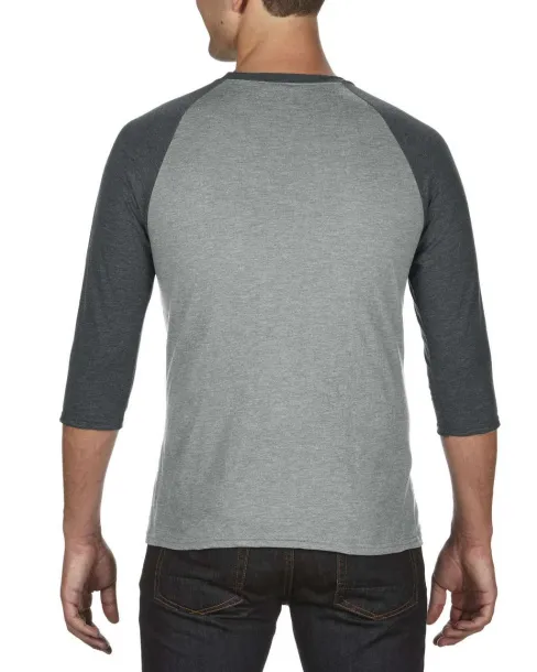  ADULT TRI-BLEND ¾ SLEEVE RAGLAN TEE - Anvil Heather Grey Dark Heather