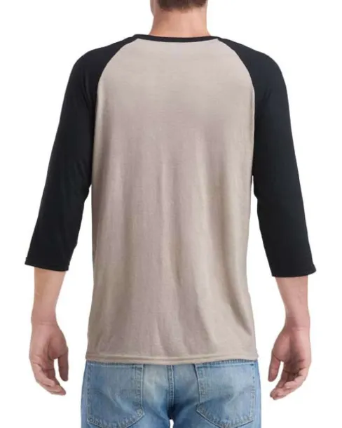  Majica s 3/4 raglan rukavima - Anvil Heather Slate Crna