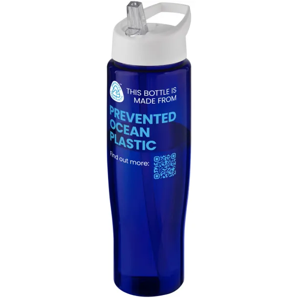 H2O Active® Eco Tempo 700 ml spout lid sport bottle - Unbranded White Blue