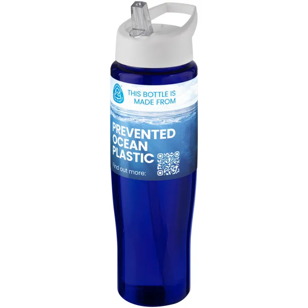 H2O Active® Eco Tempo 700 ml spout lid sport bottle - Unbranded White Blue