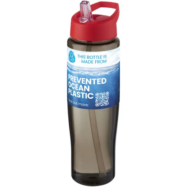 H2O Active® Eco Tempo 700 ml spout lid sport bottle - Unbranded Red Charcoal