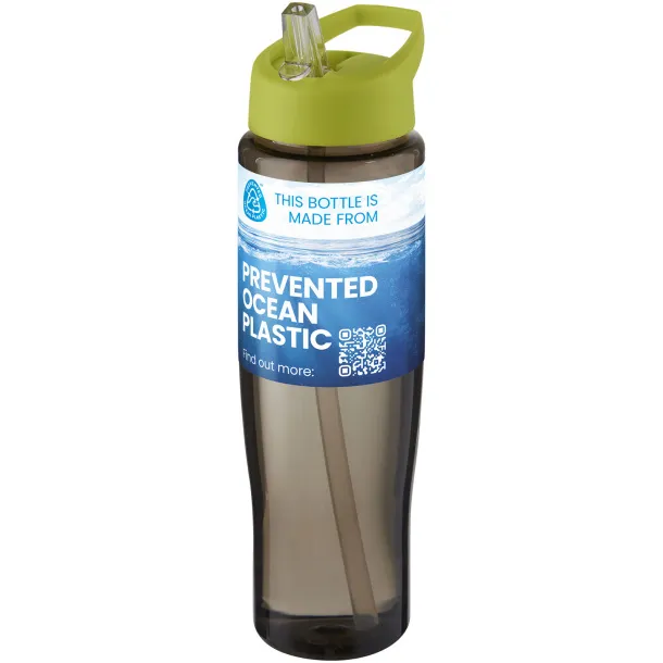 H2O Active® Eco Tempo 700 ml spout lid sport bottle - Unbranded Lime Charcoal