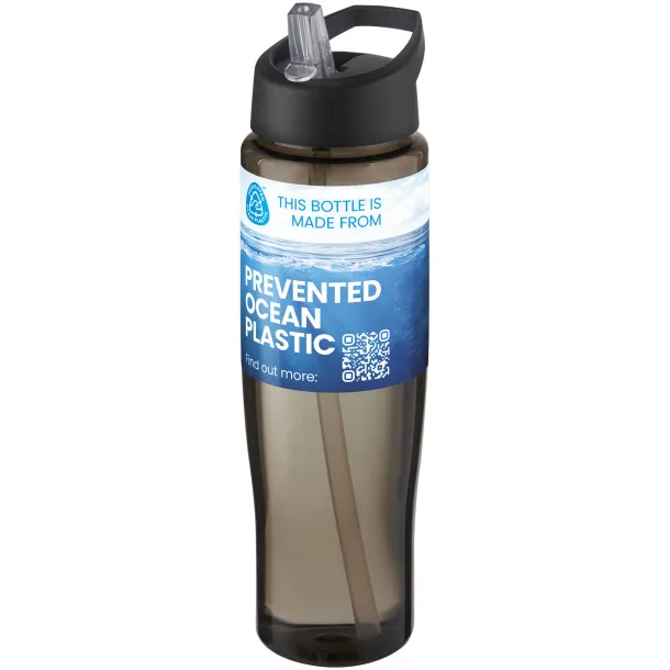 H2O Active® Eco Tempo 700 ml spout lid sport bottle - Unbranded Solid black Charcoal