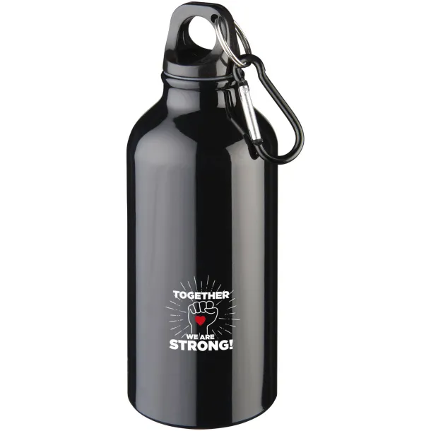 Oregon sportska boca s karabinerom Oregon, 400 ml Solid black