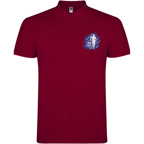 Star muška kratka polo majica, 200 g/m² - Roly Garnet