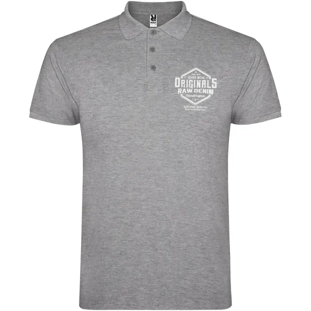 Star short sleeve men's polo - Roly Marl Grey