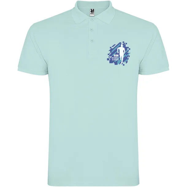 Star short sleeve men's polo - Roly Mint green